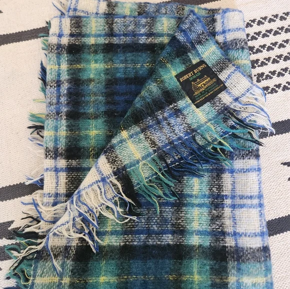 Mohair Wool Plaid Blanket Robert Burns Dress Gordon Tartan  Scotland - Picture 6 of 7